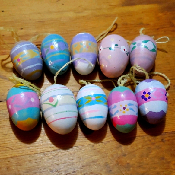 Easter Tree Egg Ornaments 1.25" Set of 10 New!